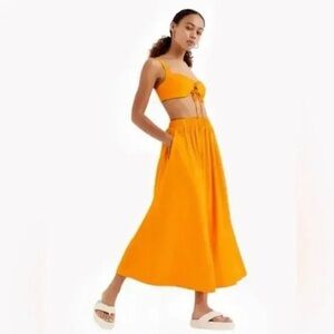 For Love & Lemons Clementine Midi Skirt Size 2X NWT